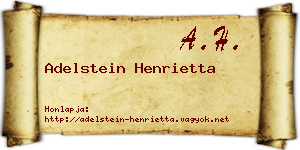 Adelstein Henrietta névjegykártya