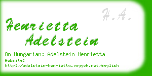 henrietta adelstein business card